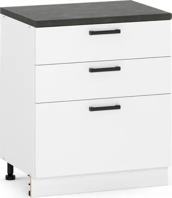 Obrázok produktu pre 80 cm biela matná skriňa ELITE 3-DRAWER CUPBOARD