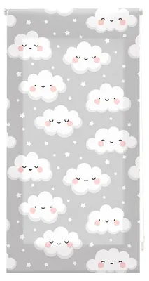 Kinder-Rollo Happyclouds, halbtransparent, 90x180 cm, Polyester