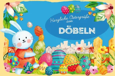 Produktbild von vianmo Holzschild 12x18 cm Ostergrüße DÖBELN