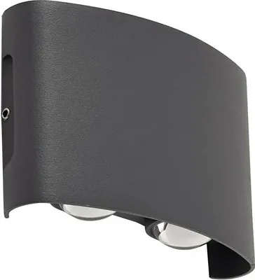 Produktbild von Lindby LED-Außenwandleuchte Ithan, 2-flg., anthrazit, 12 cm