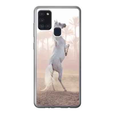 Produktbild von MuchoWow® Handyhülle Schutzhülle Hülle für Samsung Galaxy A21s Pferd - Sand - Palme Silikon Softcase Handy Hülle - Hartschale