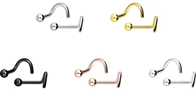 Produktbild von Nasenpiercing, Nasenstecker Titan Nasenstecker Spirale KUGEL