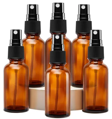 Produktbild von 30ml Sprayflaschen Braun Glas 6er Set Nachfüllbare Kleine Glas Sprühflasche Brau