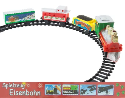 Produktbild von Spielzeug Eisenbahn mit 3 Waggons 9-tlg.