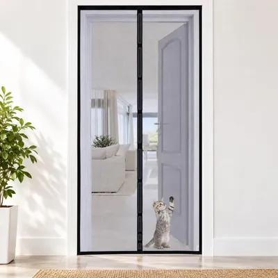 Obrázok produktu pre Sieť proti hmyzu na dvere 90x200 magnetická záves proti hmyzu čierna Apalus VP