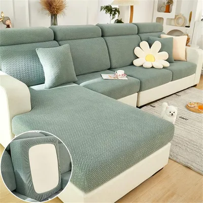 Produktbild von Sofasitz, Kissenbezug, Stretch Sofabezug, Universeller Elastischer Sofasitzbezug, Rutschfester Sofabezug Schutzhülle für Sofakissen L-Form Chaiselongue Möbelschutz