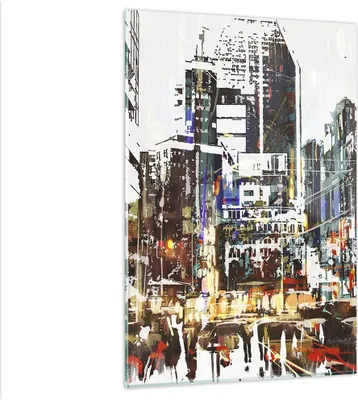 Produktbild von Bilder auf glas - Einteilig - Stadt Straße Haus - 80x120cm - Glasbilder - Wandbilder - Bilder - zum Aufhängen bereit - Wanddekoration aus Glas - Glas Bilder - Wandbild auf Glas - GPA80x120-3800