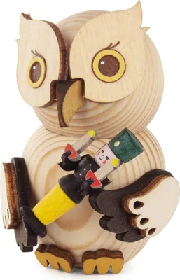 Zdjęcie produktu dla Miniaturowa figurka Mini-sowa z górnikiem, kolorowa, szer. x wys. x gł. 5 x 8 x 6 cm, NOWA