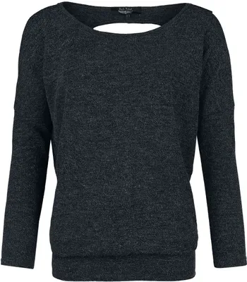 Produktbild von Rock Rebel by EMP Damen schwarzes Langarmshirt in Strickoptik XL