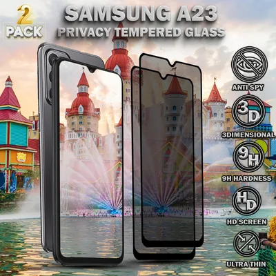Obrázek produktu pro 2-balení Samsung A23 Ochranné sklo na displej Privacy - Tvrzené sklo 9H - Super kvalita 3D