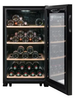 Produktbild von La Sommelière LS52BLACK, Weinkühler mit Kompressor, Freistehend, 52 Flasche(n), 96 W, F, Schwarz