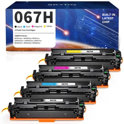 Obrázok produktu pre Sada tonerových kaziet kompatibilná s Canon 067H - čierna, azúrová, purpurová, žltá - 4 kusy