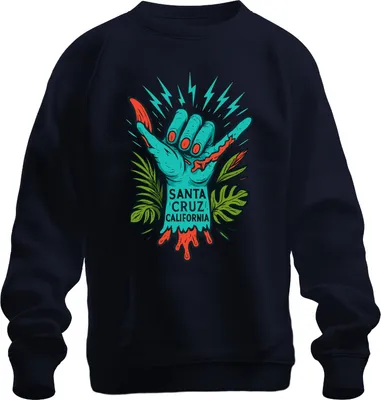 Immagine prodotto di Santa Cruz California Shaka Zombiehand Tropisch Vintage Skate Unisex Felpa Pullover, Navy, M