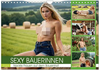 Produktbild von Sexy Bäuerinnen - Nackte Frauen auf dem Bauernhof (Wandkalender 2026 DIN A4 quer), CALVENDO Monatskalender