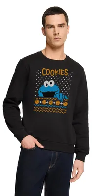 Produktbild von Spreadshirt Sesamstraße Krümelmonster Ugly Xmas Herren Premium Pullover, XXL, Schwarz