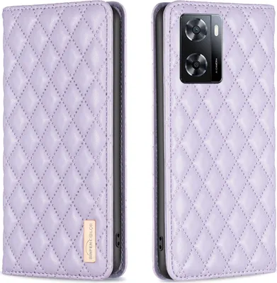 Produktbild von OPPO A57 4G Hülle, Elegant Bookstyle Flip Leder Kartenfächer Schutzhülle mit Ständer für OPPO A57 4G Lila