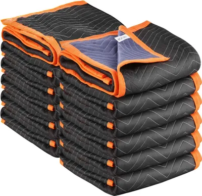 Zdjęcie produktu dla Koce do przeprowadzki VEVOR, 12 sztuk, 1829x1016 mm, koc do pakowania z bawełnianym wypełnieniem, koc do mebli, koc do przechowywania wyściełany włókniną koc do pakowania do wysyłki, pakowania i ochrony mebli