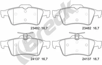 Produktbild von BRECK Bremsbeläge Satz Hinten Bremsklötze für FORD FOCUS III Turnier 24137 00 702 00