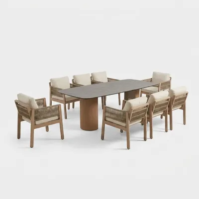 Produktbild von Gartentischset Toscana mit 8 Polstersesseln für stilvolles Outdoor-Dining