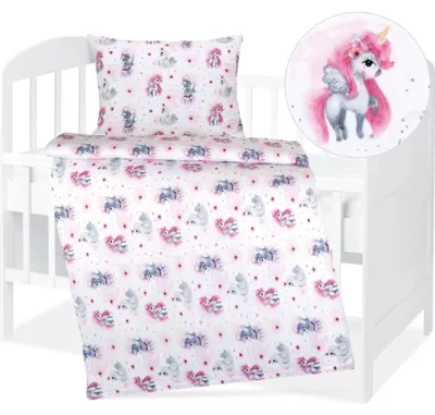 Produktbild von Babybettwäsche aus Baumwolle - 90x135 cm, 45x60 - rosa