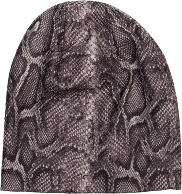 Produktbild von styleBREAKER Damen Slouch Beanie Schlangen Muster Glitzer, Dunkelbraun