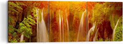Produktbild von Bild auf Leinwand - Leinwandbild - Kroatien nationalpark wasserfall - 120x40cm - Wand Bild - Wanddeko - Leinwanddruck - Bilder - Kunstdruck - Leinwand bilder - Wandkunst - CA120x40-2228