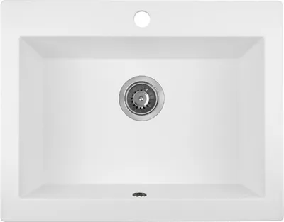 Produktbild von BADLAND Granitspüle Einzelbecken Komodo II 49x63 Weiß | Siphon im SET!