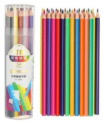 Immagine prodotto di Set di matite colorate da 24 colori, cancellabili, ideali per colorare e disegnare