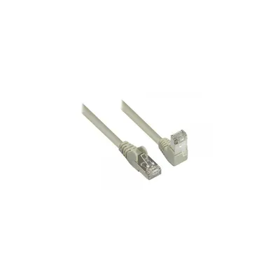 Immagine prodotto di Cavo patch, Cat. 6, S/FTP, PiMF, 250 MHz, angolato a 90° verso il basso su un lato, grigio, 0,25 m, Good Connections