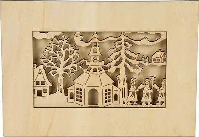 Produktbild von Holzbild Weihnachtsbild mit LED, Design:2