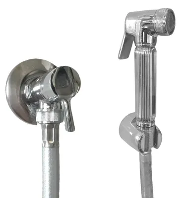 Produktbild von Bidet-Handbrause-Set komplett Messing verchromt