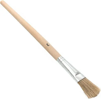 Produktbild von Emaillelackpinsel L.210mm B.18mm H.5mm Gr.3 helle Borste Weißbl.roh.Holzstiel