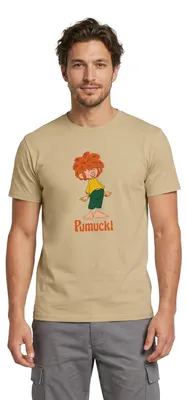 Produktbild von Spreadshirt Pumuckl Freche Pose & Verschmitztes Lächeln Männer T-Shirt, XXL, Sandbeige