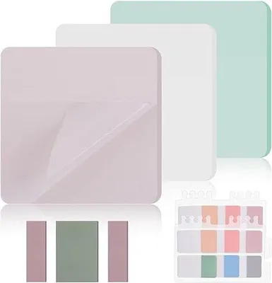 Produktbild von Famanu Selbstklebende Notizen 540 Stück - Transparent, Wasserfest, 4 Größen, 10 Farben