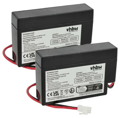Produktbild von vhbw 2x Akku Ersatz für MP0.8-12H (800mAh, 12V, AGM, JST Stecker) 6x Zellen