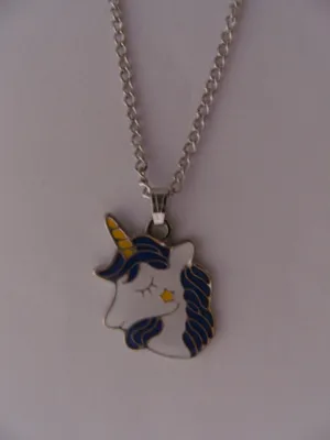 Produktbild von Stimmungskette Einhorn Kopf, Pferd Kette Anhänger Modeschmuck Ketten Geschenke Schmuck Einhörner Tier