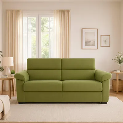 Immagine prodotto di Seui - Divano Letto 2 Posti, 185x95 cm Verde, Sfoderabile  Italy