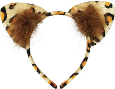 Produktbild von Leopard Karneval Stirnband Katzen Accessoire Katzenschmuck Tierisches Spaß Kostüm Zubehör Wildkatze Ohren Fasching Styling Animalisches Flair, Farbe: Braun