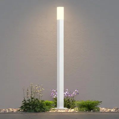 Immagine prodotto di doporro Lampione da Giardino LED 3000K, Palo Luce Esterno Quadrato IP65 in Alluminio Bianco Opaco H80cm, Luce Calda per Vialetti, Giardini, Cortili e Ingressi