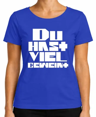 Productafbeelding van "Je hebt veel gehuild" - Sarcastisch, ironisch retro dames T-shirt, blauw, maat L