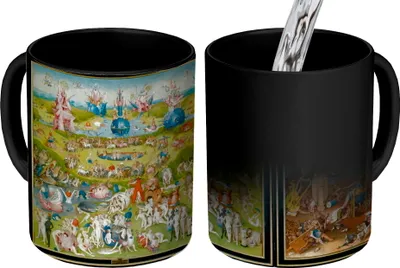 Produktbild von MuchoWow® Zauber Tasse Zaubertasse Magic Garten der Lüste - Gemälde von Hieronymus Bosch 350 ml Farbwechsel Becher Geschenk Geschenkidee - Magic-Tasse - Fototasse - Keramiktassen - Bilder - Tasse Kaff