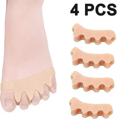Obrázek produktu pro 4 roztahovače prstů pro překrývající se prsty a pro korekci křivých prstů, vhodné také pro hallux valgus.