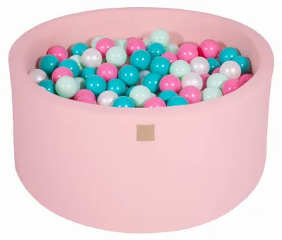 Zdjęcie produktu dla MeowBaby Kula do kąpieli jasnoróżowa okrągła 90x40cm, kule: perłowy/turkusowy/jasnoróżowy/miętowy