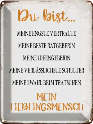 Produktbild von vianmo Blechschild 40x30 cm du bist mein Lieblingsmensch Spruch Zitat