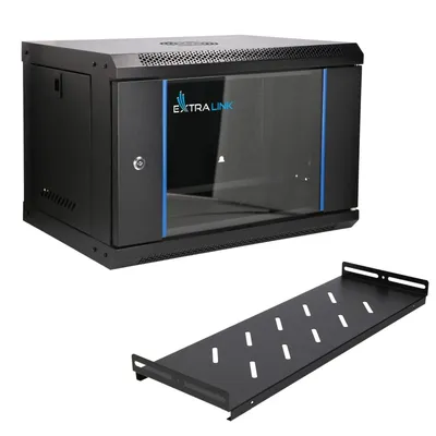 Produktbild von Extralink 19" Netzwerkschrank 6HE Wandmontage 530x400 mm inkl. Fachboden
