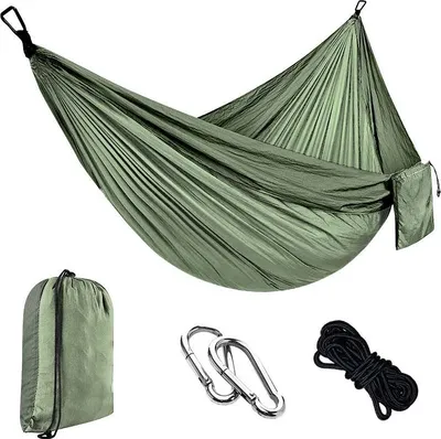 Produktbild von Ultraleicht Hängematte Outdoor 300KG Tragkraft | Reise Hängematte Camping Atmungsaktiv Schnelltrocknendes | Tragbare Fallschirm Nylon für Rucksackreisen, Wandern, Garten