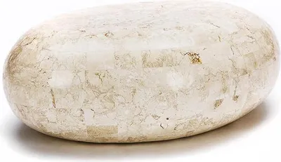 Image de Sasso Small Table Basse (50X75X27H) En Pierre Fossile Beige