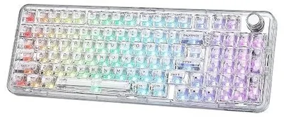 Zdjęcie produktu dla Klawiatura mechaniczna bezprzewodowa rgb dla graczy pokrętło qmk