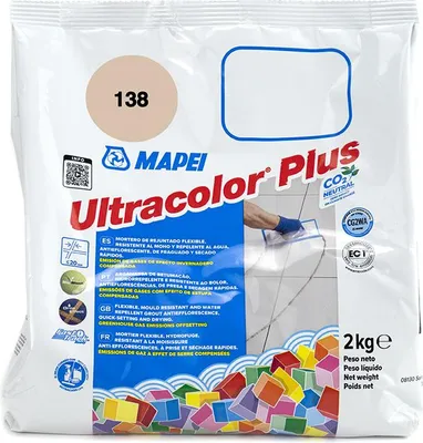 Produktbild von Fugenmörtel Fliese Mapei Ultracolor Plus 138 Beige  | Sack zu 2 kg |  m²/s | Sack zu 2 kg |  m²/s