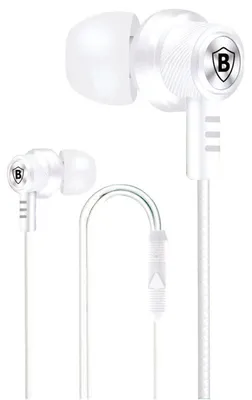 Image de Écouteurs intra-auriculaires avec microphone (gamme BASIC) - blanc